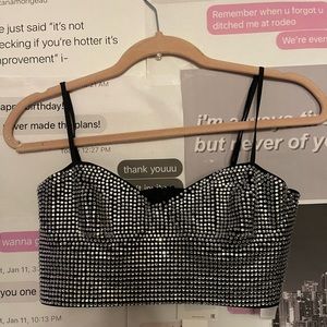 Zara rhinestone top